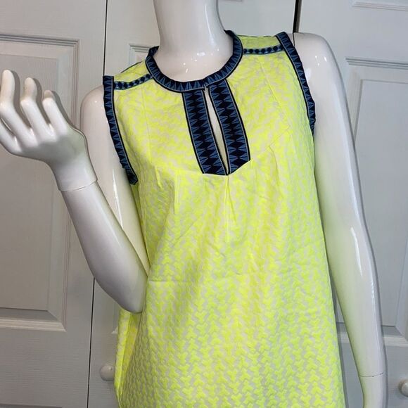 🔥J Crew Neon Yellow Blue Dress Sz 2 New with tag - Picture 10 of 16